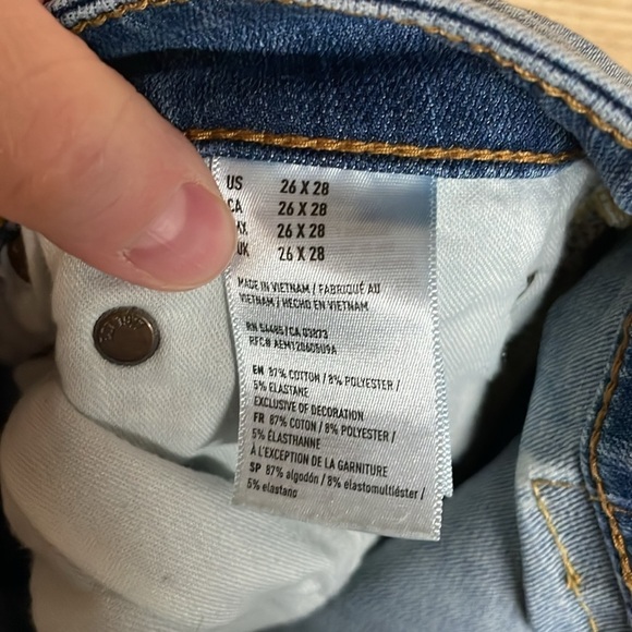 American Eagle size 26x28 extreme flex 4 slim straight light wash stretchy jeans - Picture 11 of 13